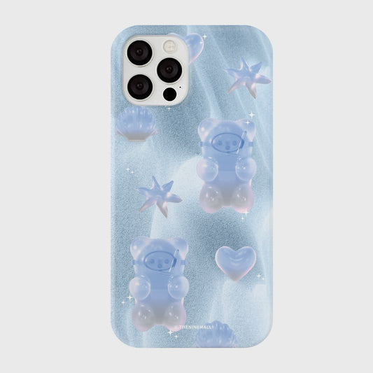 ｜THENINEMALL｜ 패턴 화이트 샌드 Hard Phone Case (3 types)