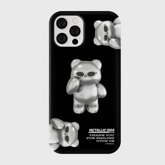 ｜THENINEMALL｜ 패턴 실버 구미 Hard Phone Case (3 types)