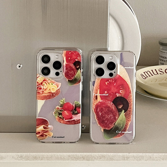 ｜Mademoment｜ Fresh Sandwich Design Glossy Mirror Phone
