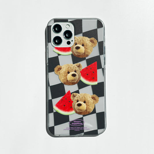 ｜MOMO CASE｜ 481 Check테드(블랙) Jelly Case