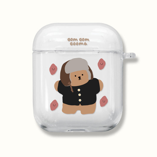 ｜MOMO CASE｜ 499 곰곰구마 Clear Airpods Case