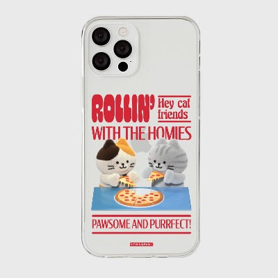 ｜THENINEMALL｜ Pizza Together Clear Phone Case (3 types)
