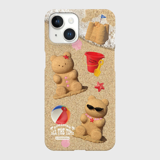 ｜THENINEMALL｜ Pattern Sand Gummy Hard Phone Case (2 types)