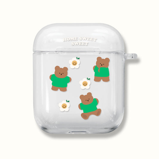｜MOMO CASE｜ 496 스윗카모베어 Clear Airpods Case