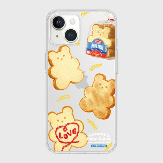 ｜THENINEMALL｜ Pattern Bread Gummy Clear Phone Case (3 types)