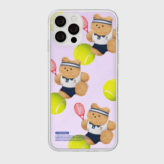 ｜THENINEMALL｜ 패턴 테니스 테디 Mirror Phone Case