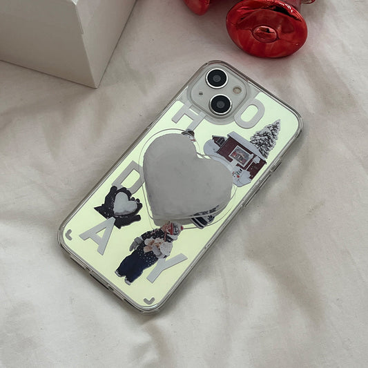 ｜Mademoment｜ Snowing Play Design Glossy Mirror Phone