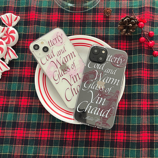 ｜Mademoment｜ Glass Of Vin Chaud Design Clear Phone Case (3 Types)