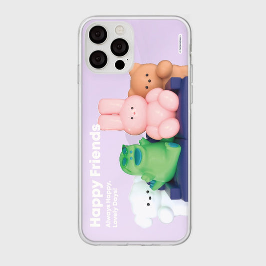 ｜THENINEMALL｜ 해피 프렌즈 Mirror Phone Case