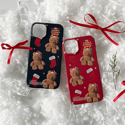 ｜THENINEMALL｜ Pattern Holiday Edition Gummy Hard Phone Case (2 types)