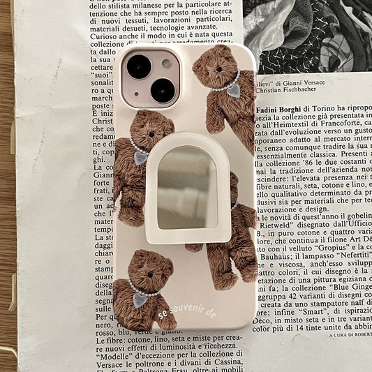｜Mademoment｜ Pattern Teddy Souvenir Pendant Design Phone Case