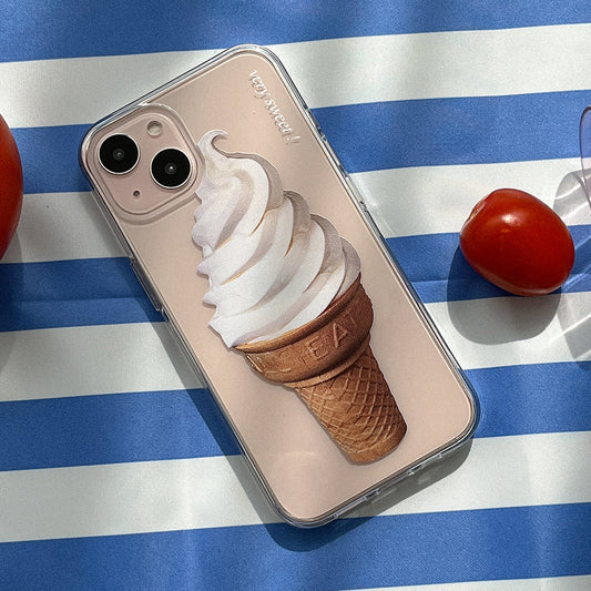 ｜Mademoment｜ Sweet Ice Cream Design Clear Phone Case (3 Types)