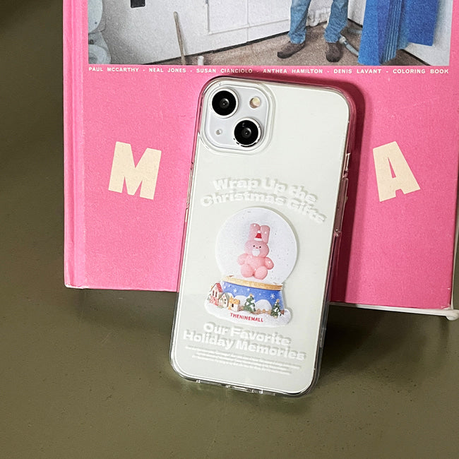 ｜THENINEMALL｜ Windy Snowball Clear Phone Case (3 types)