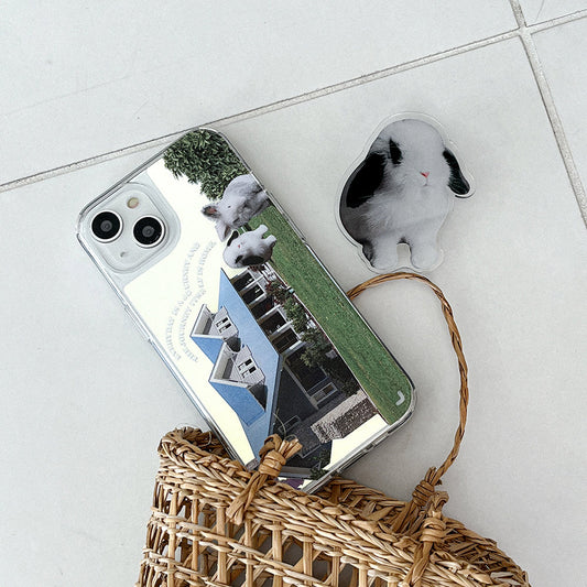 ｜Mademoment｜ House Rabbit Design Glossy Mirror Phone Case