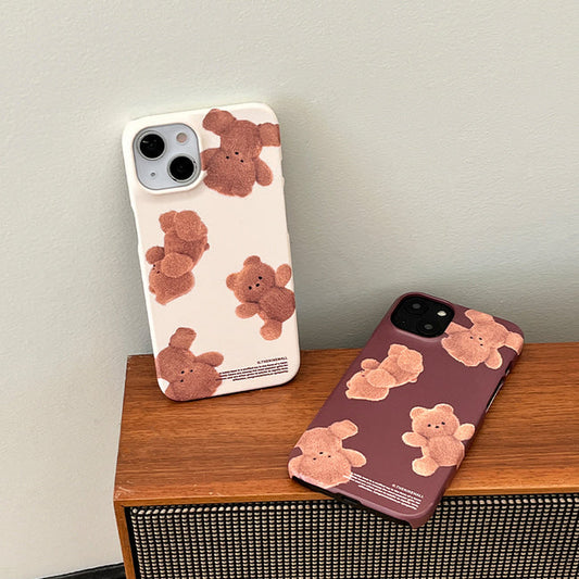 ｜THENINEMALL｜ Pattern Gummy Tumbling Hard Phone Case (2 types)