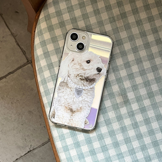 ｜Mademoment｜ Puppy Souvenir Pendant Design Glossy Mirror Phone Case