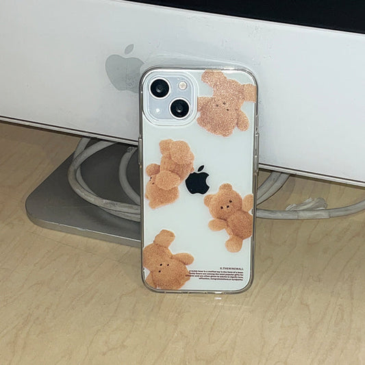 ｜THENINEMALL｜ Pattern Gummy Tumbling Clear Phone Case (3 types)