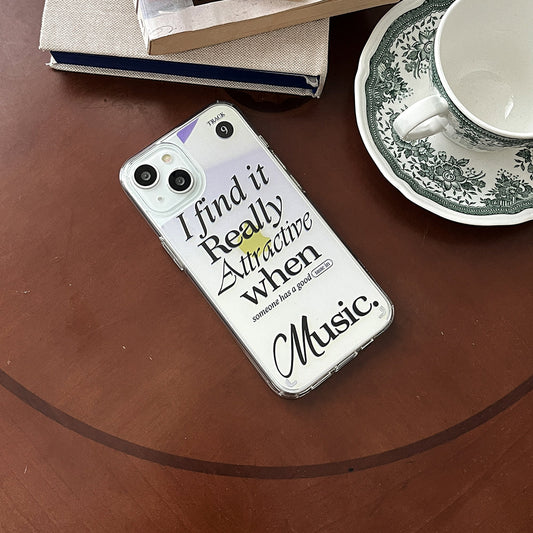｜Mademoment｜ Attractive Music Design Glossy Mirror Phone Case