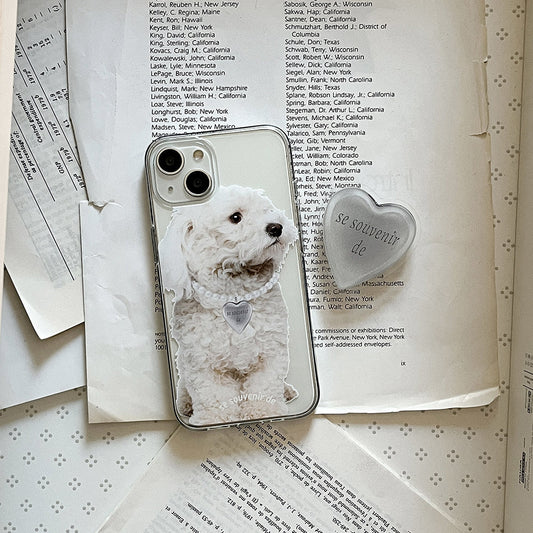 ｜Mademoment｜ Puppy Souvenir Pendant Design Clear Phone Case (4 Types)