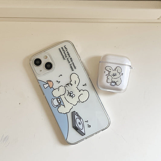 ｜Mademoment｜ Enjoy Music Butty Design Clear Phone Case (3 Types)