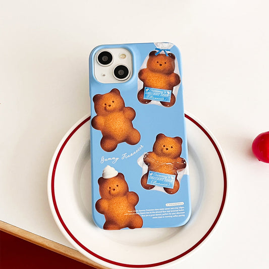 ｜THENINEMALL｜ Pattern Gummy Financier Hard Phone Case (2 types)