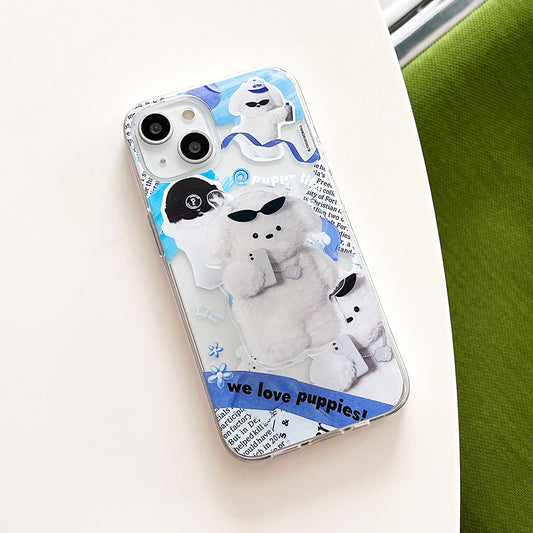 ｜THENINEMALL｜ Puppy Collage Clear Phone Case (3 types)