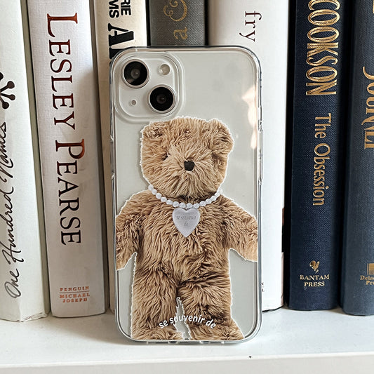 ｜Mademoment｜ Teddy Souvenir Pendant Design Clear Phone Case (4 Types)