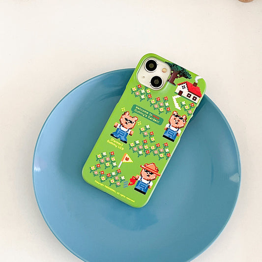 ｜THENINEMALL｜ Pixel Farmer Gummy Hard Phone Case (2 types)