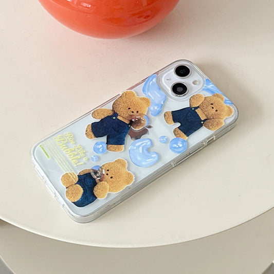 ｜THENINEMALL｜ Pattern Bubble Gummy Clear Phone Case (3 types)