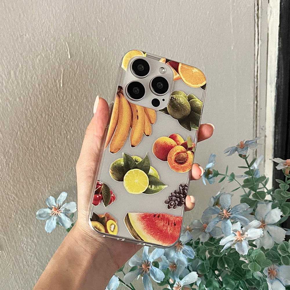 ｜Mademoment｜ Juice Fruits Design Clear Phone Case (3 Types)