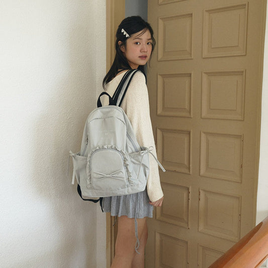 ｜ovuni｜ RUFFLE RIBBON BACKPACK (Grey)