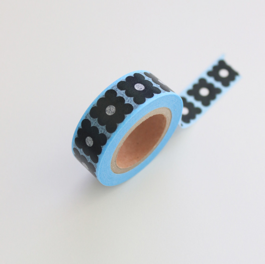 ｜Malgrecela｜ Masking Tape - Black Flower