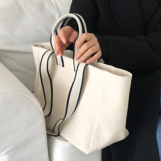｜unfold｜ Two-tone Strap Bag (Ivory)