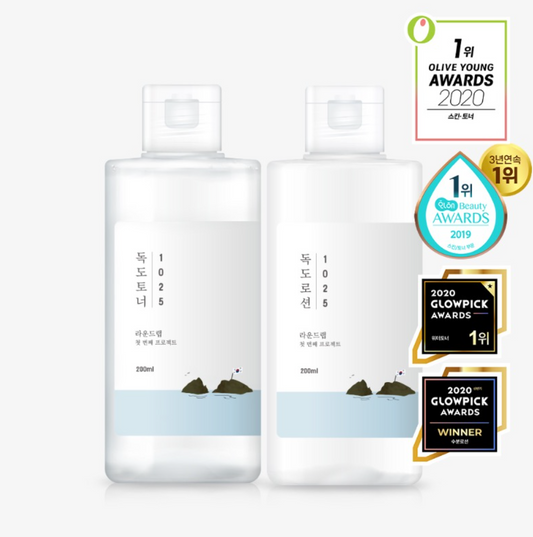 ｜Round Lab 1025 DOKDO｜ Toner 200ml + Lotion 200ml Set