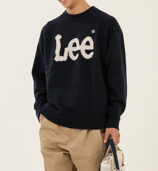 ｜LEE｜ Twitch Logo Pullover Knit - Navy