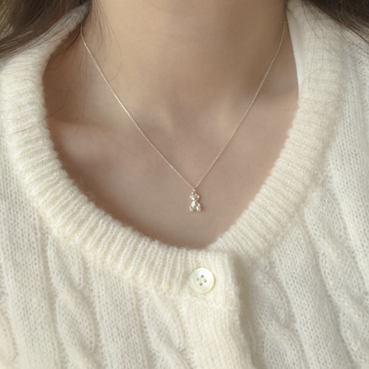 ｜moat｜ Mini Bear Necklace (Silver925)