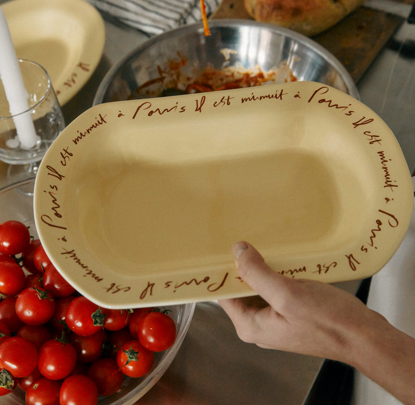 ｜HOTEL PARIS CHILL｜ Midnight Stoneware Plate (Square)