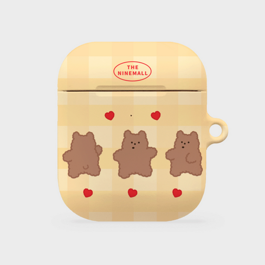 ｜THENINEMALL｜ Yellow Fluffy Gummy AirPods Hard Case