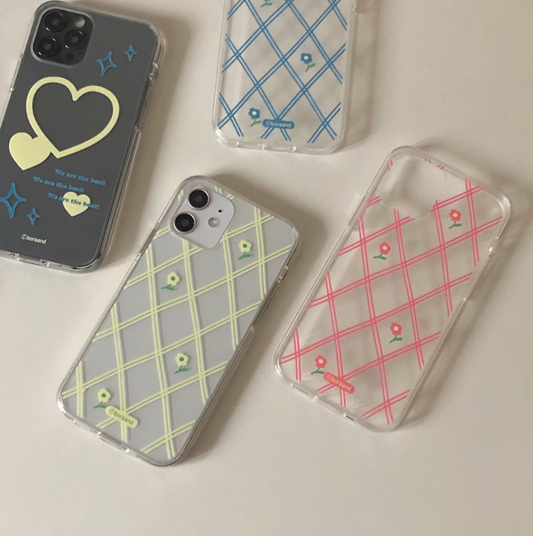 ｜bora and｜ Flower Check Jelly Case