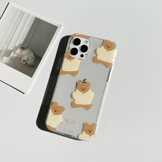 ｜MOMO CASE｜ 424 곰파카(크림) Jelly Case