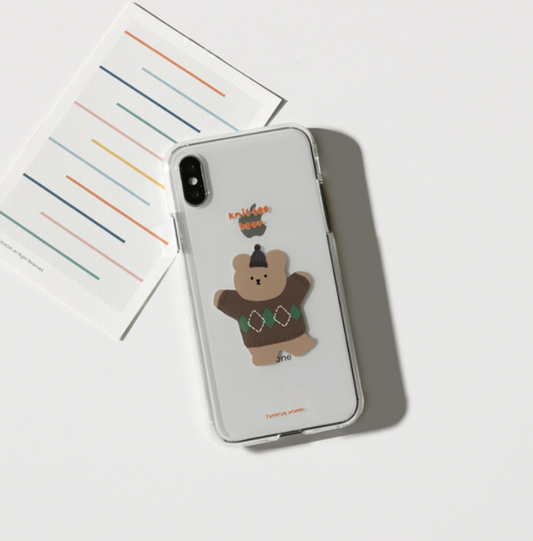 ｜MOMO CASE｜ 298 니트베어 Jelly Case