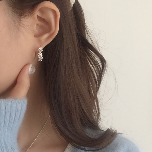 ｜moat｜ Heart Weave Earring (silver925)