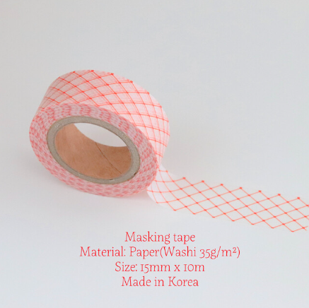 ｜Malgrecela｜ Masking tape - Red Mesh