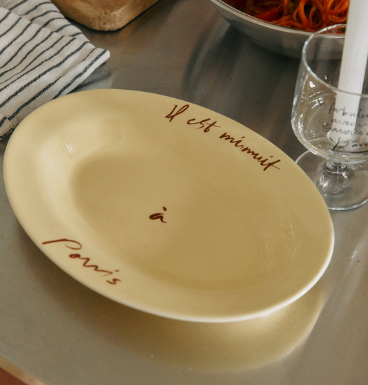 ｜HOTEL PARIS CHILL｜ Midnight Stoneware Plate (Oval)