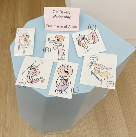 ｜Aeiou｜ Girl Bakery Sticker Wednesday 6 set