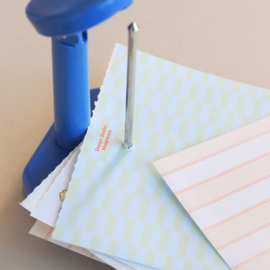 ｜Malgrecela｜ Long Memopad - Ivory Stripe