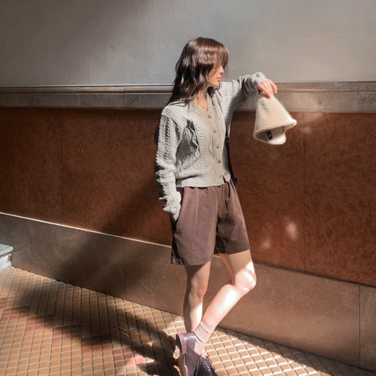 ｜SLOWAND｜ Autumn Mood Corduroy Half Pants