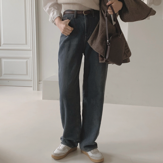 ｜SLOWAND｜ # SLOWMADE Winter Air Long Fit Denim Pants