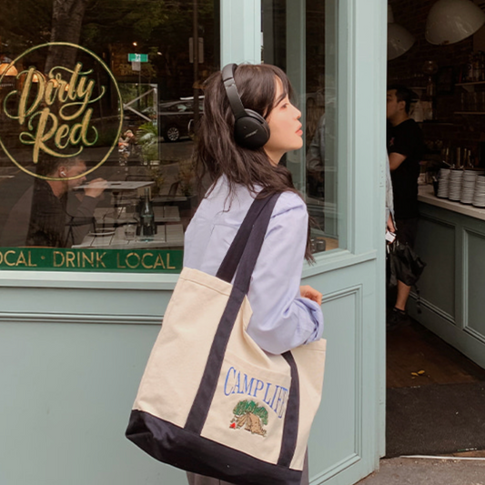 ｜SLOWAND｜ CAMPER Embroidered Canvas Bag