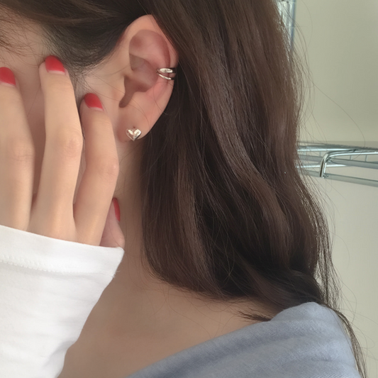 ｜moat｜ Clear Heart Earring (silver925)